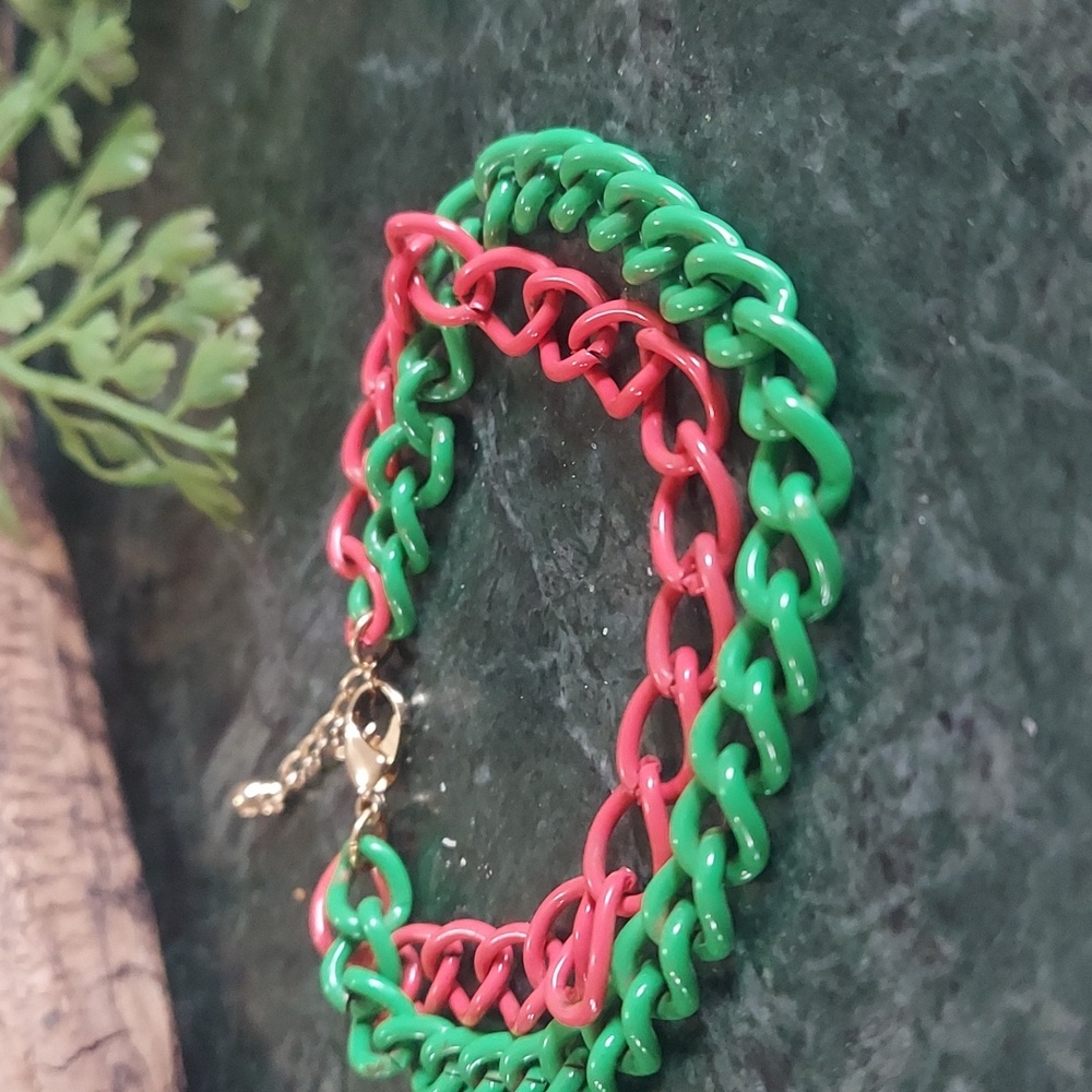 B952 Colorful Double Chain Bracelet - Picture 2 of 6